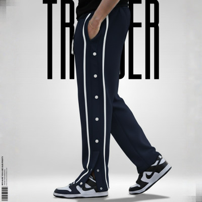 7 Button Trouser - Navy Blue