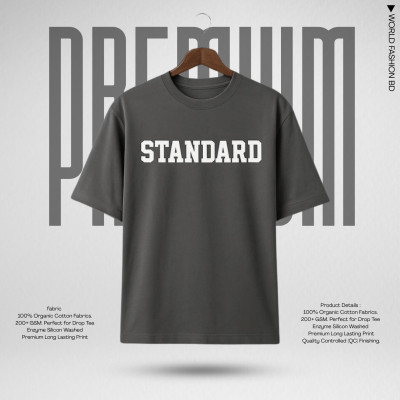 MENS PREMIUM DROP SHOULDER T-SHIRT - [DEEP ASH]