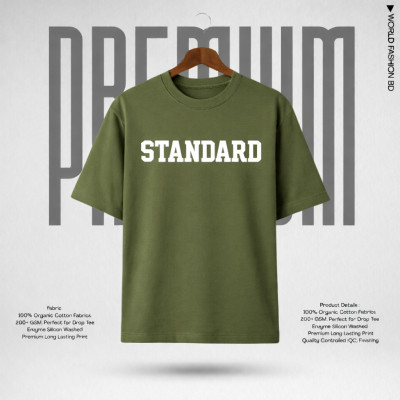 MENS PREMIUM DROP SHOULDER T-SHIRT- [Olive Green]