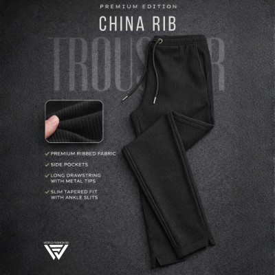 China Rib Low Cut Baggy - Black