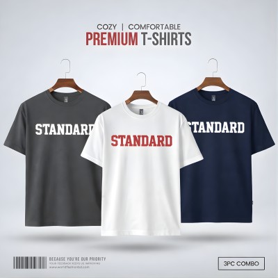 Men's Stylish Drop Shoulder T-Shirt 3 Pcs Combo