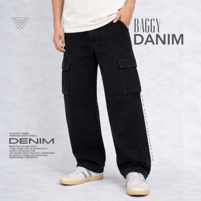 6 POCKET BAGGY DENIM JEANS - [PREMIUM BLACK]