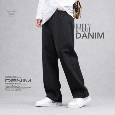 4 POCKET BAGGY DENIM JEANS - [PREMIUM BLACK]