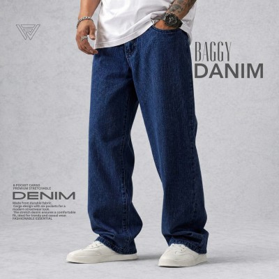 4 POCKET BAGGY DENIM JEANS - [PREMIUM DEEP BLUE]