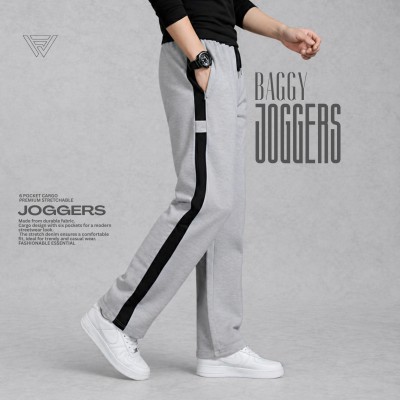PREMIUM COTTON BAGGY TROUSER - [ASH BAR]