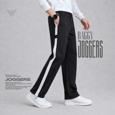 PREMIUM COTTON BAGGY TROUSER - [BLACK BAR]