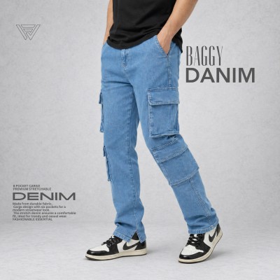 Premium Denim Jeans - 8 Pocket (Stretch) (Light Blue)