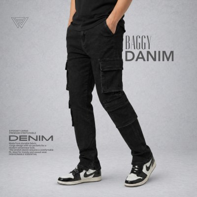 Premium Denim Jeans - 8 Pocket (Stretch) (Black)