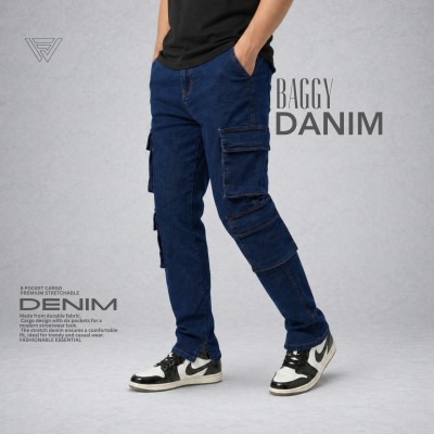 Premium Denim Jeans - 8 Pocket (Stretch) (Deep Blue)