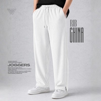 PREMIUM CHINA RIB JOGGERS - WHITE