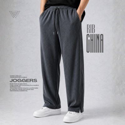PREMIUM CHINA RIB JOGGERS - GREY