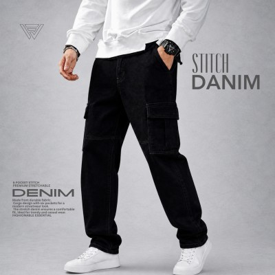 Premium Denim Jeans - 6 Pocket (Stitch) (Black)