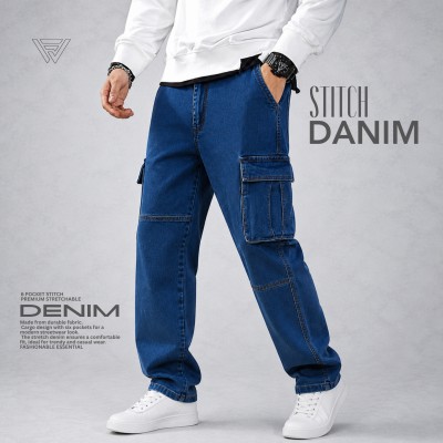 Premium Denim Jeans - 6 Pocket (Stitch) (Deep Blue)