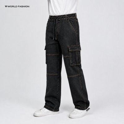 6 POCKET BAGGY STITCH - BLACK