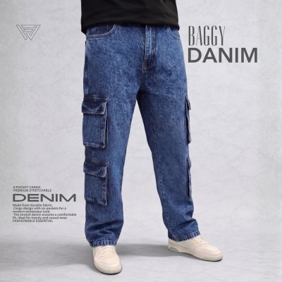 8 POCKET BAGGY NON STITCH - ACID WASH BLUE