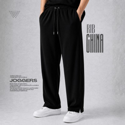 China Rib Low Cut Baggy - Black