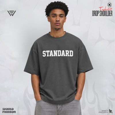 MENS PREMIUM DROP SHOULDER T-SHIRT - [DEEP ASH]