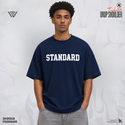 MENS PREMIUM DROP SHOULDER T-SHIRT- [NAVY BLUE]