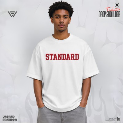 MENS PREMIUM DROP SHOULDER T-SHIRT- [WHITE]