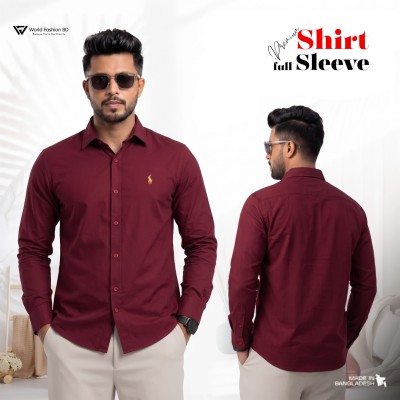 Men's Stylish Solid Shirt - [Maroon]