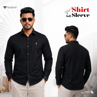Men's Stylish Solid Shirt - [Black]