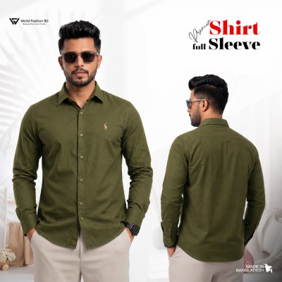 Men's Stylish Solid Shirt - [Olive]