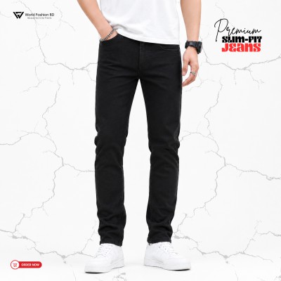 Men's Premium Slim-Fit Black Denim Jeans
