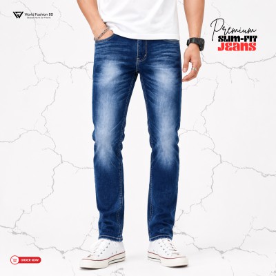 Men's Premium Slim-Fit Blue Denim Jeans
