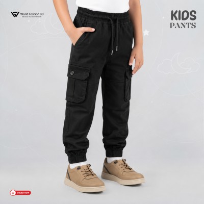Kids Premium Twill Cotton Pant - Black
