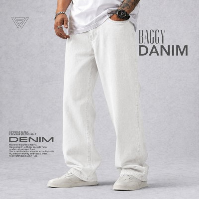 4 POCKET BAGGY DENIM JEANS - [PREMIUM White]