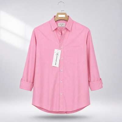 Men's Stylish Solid Shirt - Baby Pink