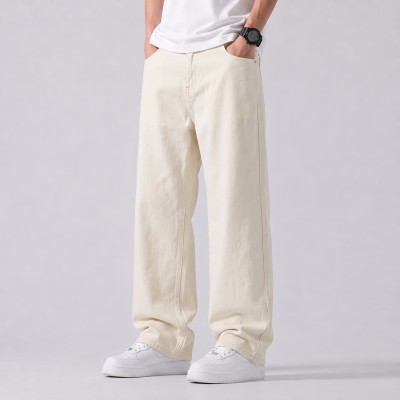 4 POCKET BAGGY DENIM JEANS - [OFF-WHITE]