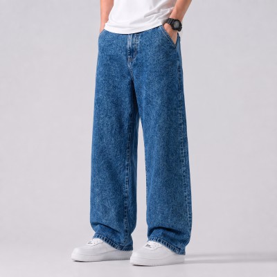 4 POCKET BAGGY DENIM JEANS - [ACID WASH BLUE]