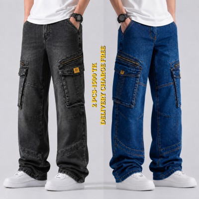 Men's Urban Cargo Zipper Denim Combo