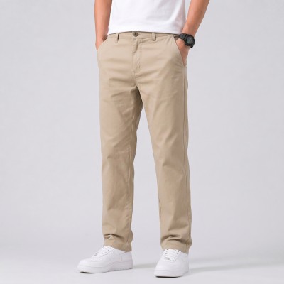 Slim Straight Stretch Cotton Twill Chinos - Premium Brown
