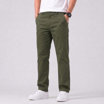 Slim Straight Stretch Cotton Twill Chinos - Premium Olive