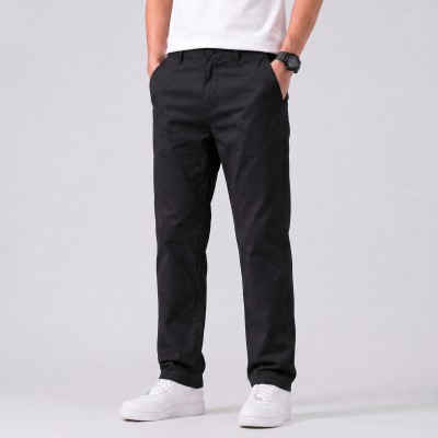 Slim Straight Stretch Cotton Twill Chinos - Premium Black