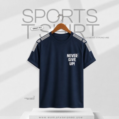 Sports t-shirt - Never Give Up [Navy]