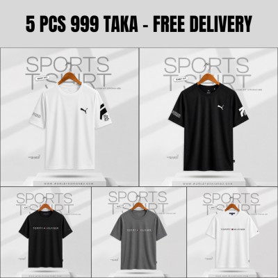Sports T-Shirt Combo - 5 pcs