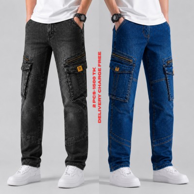 Men's Urban Cargo Zipper Denim Combo
