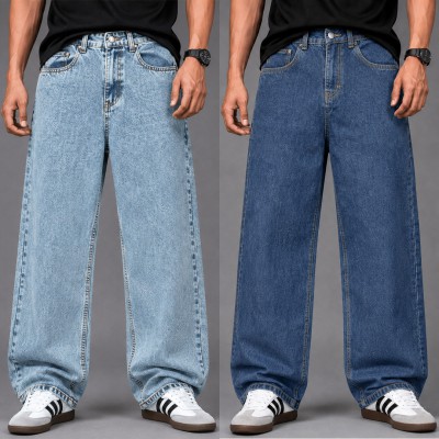 4 Pocket Denim Jeans 2PCS Combo - [LIGHT& NEVY]