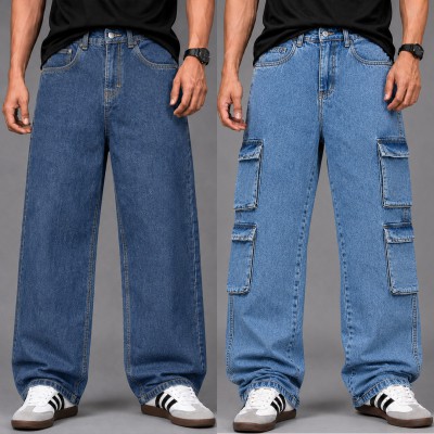 4/8 Pocket Denim Jeans 2PCS Combo - [4NEVY & 8LIGHT]