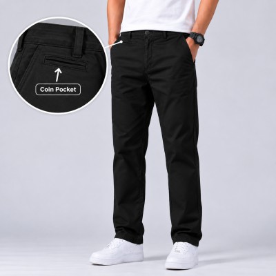 Premium Black Stretch Chino Pant with Coin Pocket
