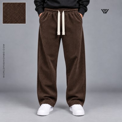 Premium Rib Cotton Joggers – Coffee Brown