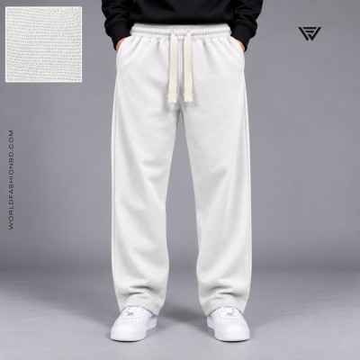 Premium Rib Cotton Joggers – White