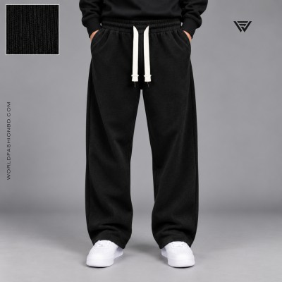 Premium Rib Cotton Joggers – Black