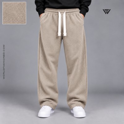 Premium Rib Cotton Joggers – Light Brown