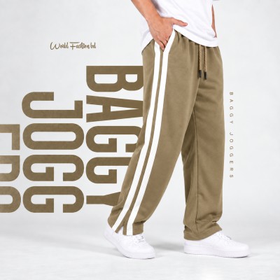 Low Cut Baggy Joggers - BEIGE