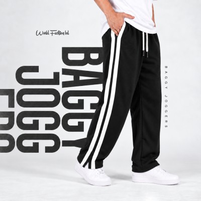 Low Cut Baggy Joggers - BLACK