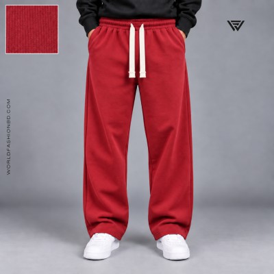 Premium Rib Cotton Joggers – Maroon
